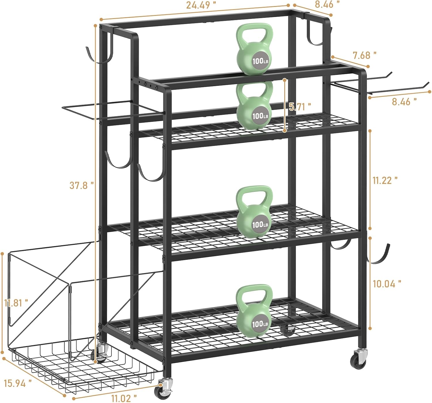 Home Gym Storage, No Material  - Home Gym Kettlebells recension och pris