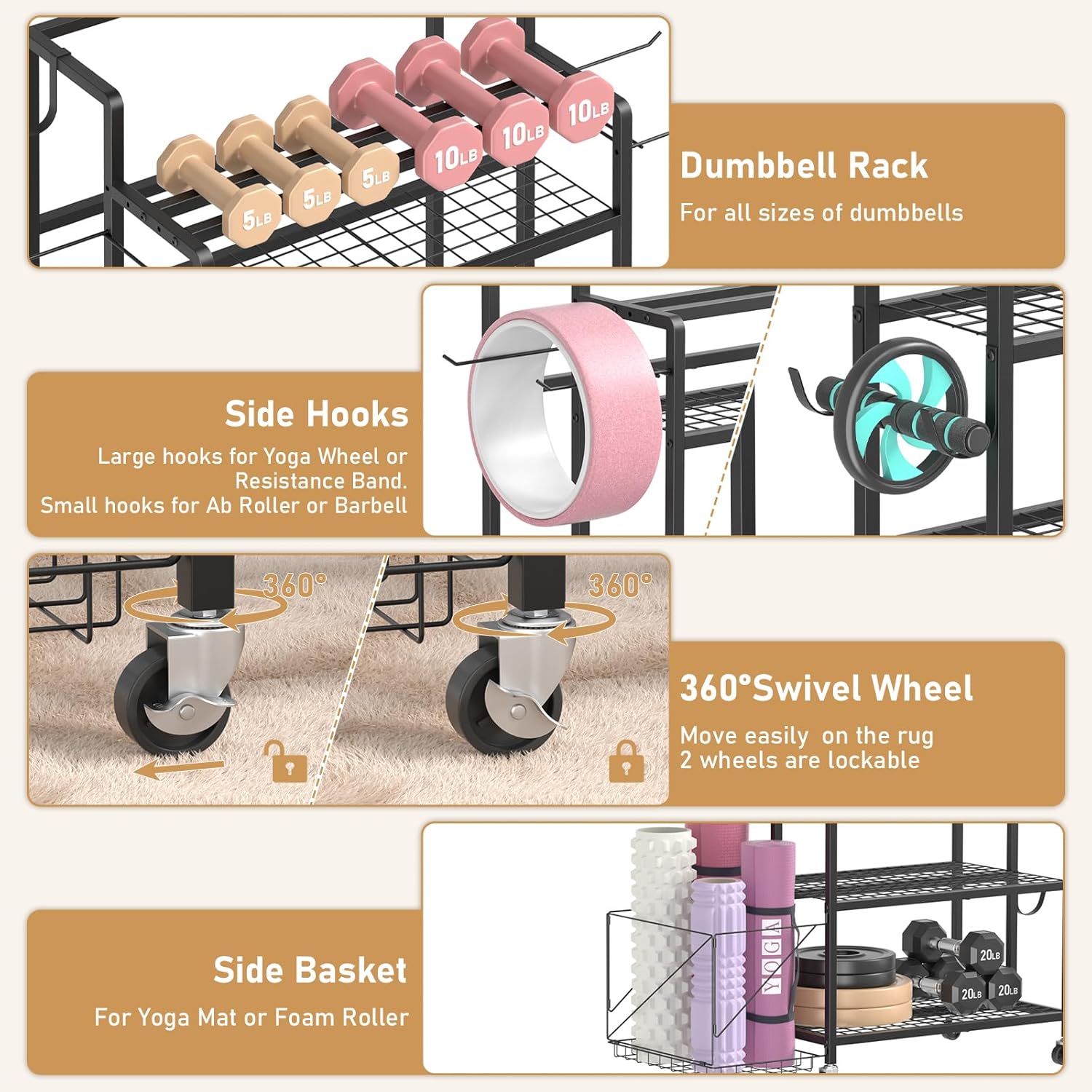 Home Gym Storage, No Material  - Home Gym Kettlebells recension och pris