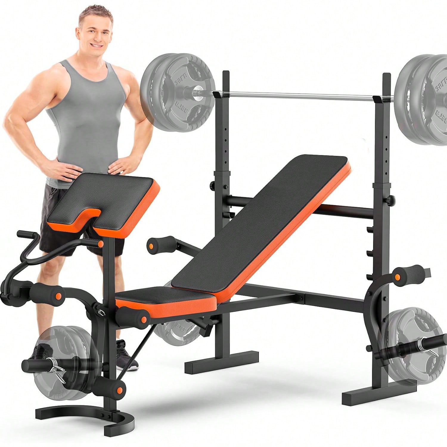 GIKPAL Weight Bench, Bench Pre - Home Gym With Leg Press recension och pris