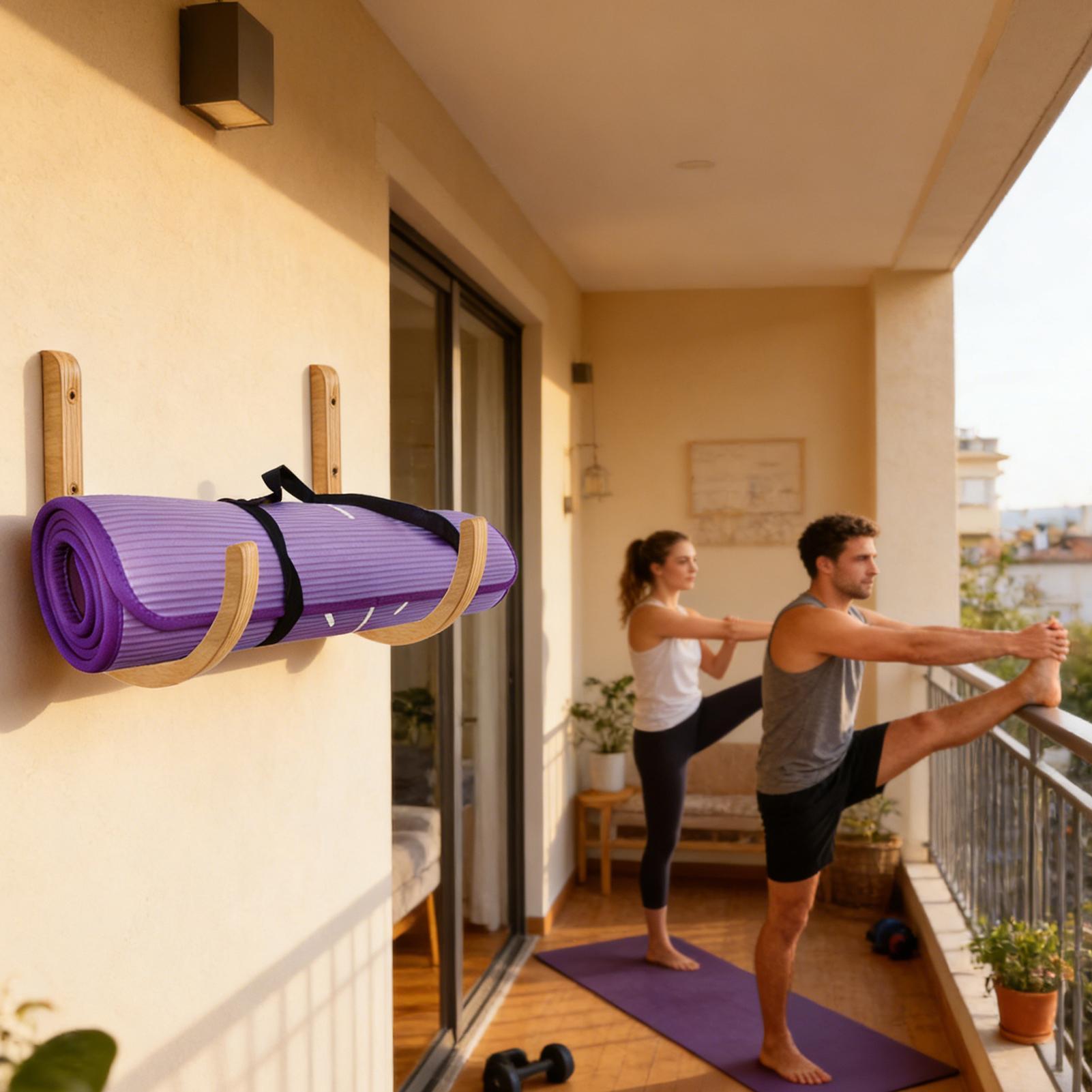 Yoga Mat Organizer 2 Pieces Wo - Home Gym Yoga Mat Storage recension och pris
