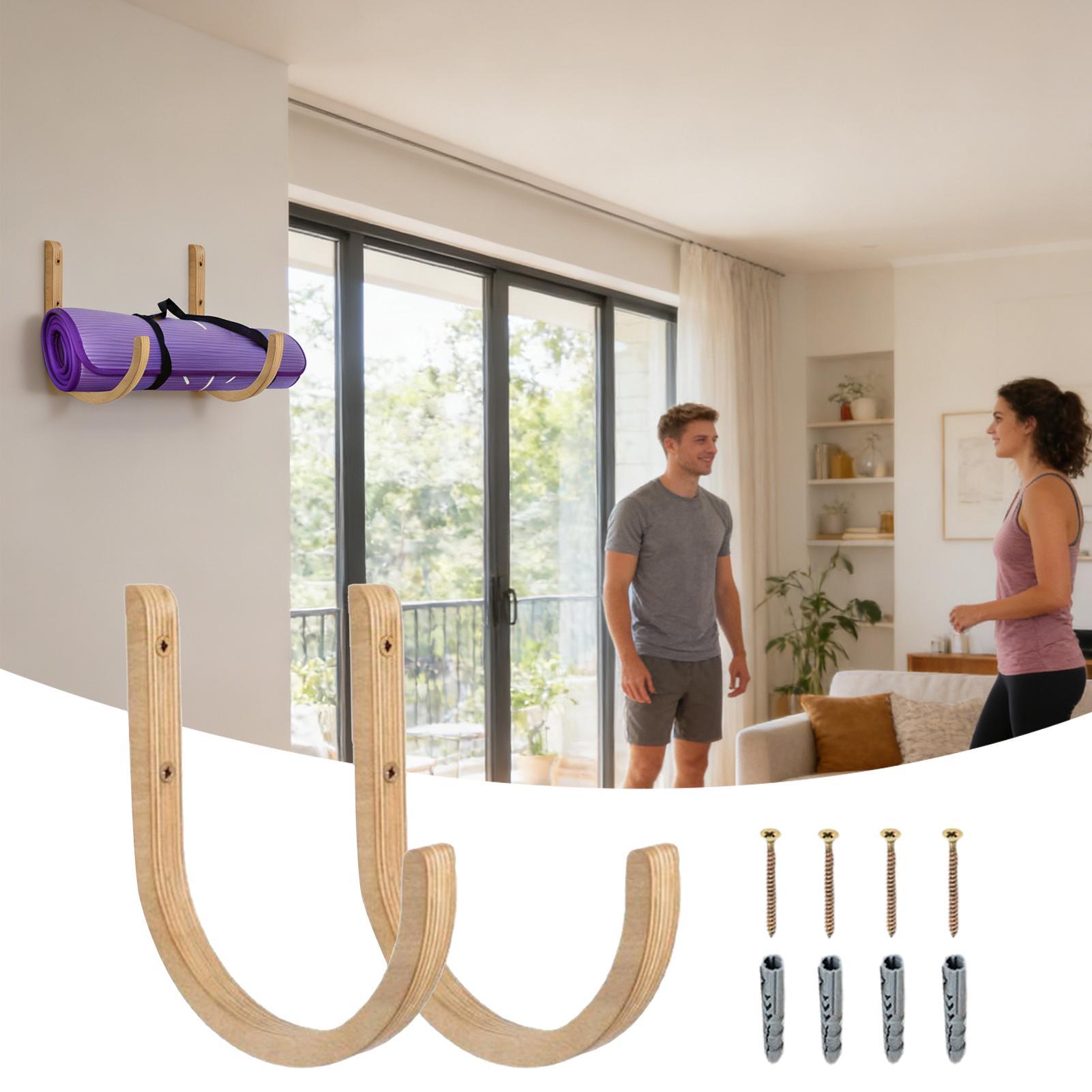 Yoga Mat Organizer 2 Pieces Wo - Home Gym Yoga Mat Storage recension och pris