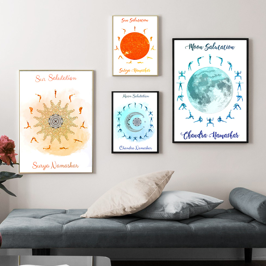 Yoga Pose Sun Moon Salutation  - Home Gym Yoga Room recension och pris