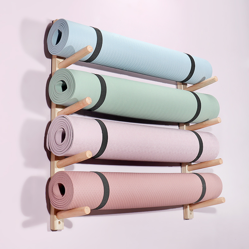 Wooden Yoga Mat Holder Wall Mo - Home Gym Yoga Mat Storage recension och pris