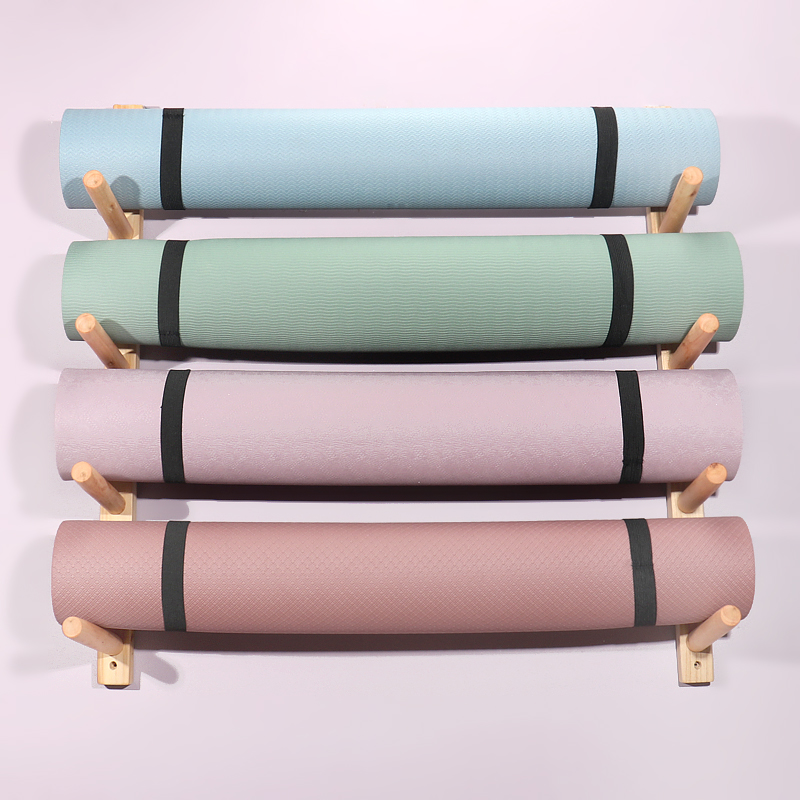Wooden Yoga Mat Holder Wall Mo - Home Gym Yoga Mat Storage recension och pris