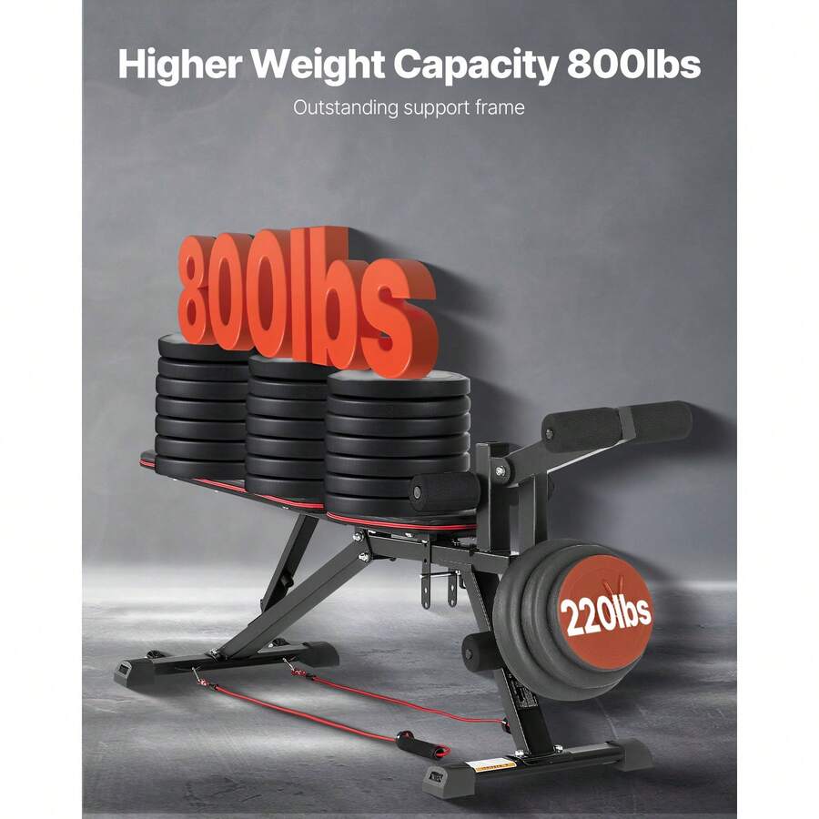 Weight Bench, 800lbs Adjustabl - Home Gym With Leg Press recension och pris