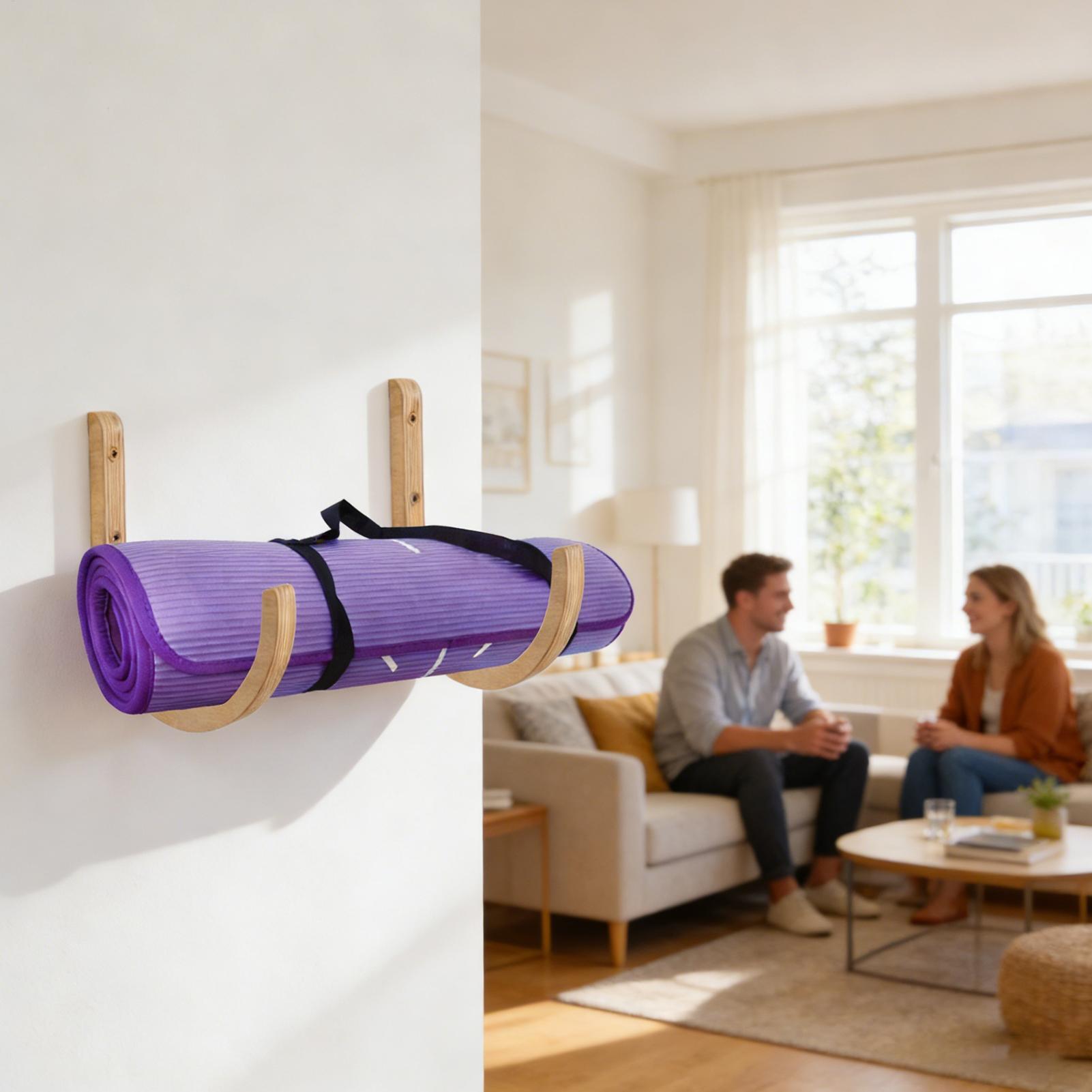 Yoga Mat Holder 2 Pieces Woode - Home Gym Yoga Mat Storage recension och pris