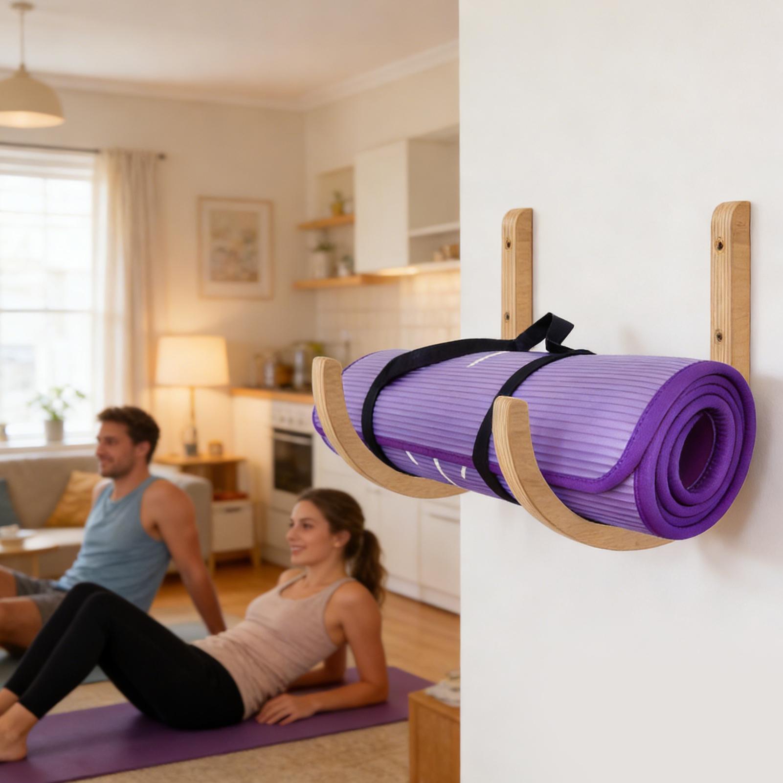 Yoga Mat Storage Rack 2PC Wood - Home Gym Yoga Mat Storage recension och pris