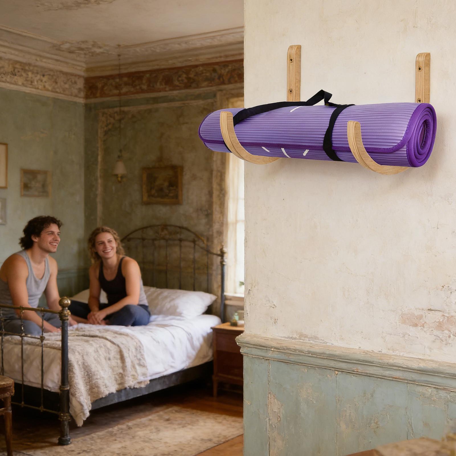 Yoga Mat Storage Rack 2PC Wood - Home Gym Yoga Mat Storage recension och pris