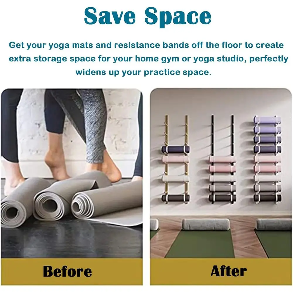 Wall-Mounted Metal Gym Rack fo - Home Gym Yoga Mat Storage recension och pris
