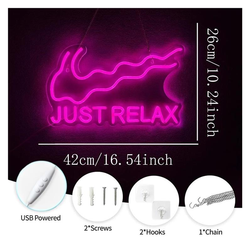 Just Relax Neon Sign Light For - Home Gym Yoga Room recension och pris