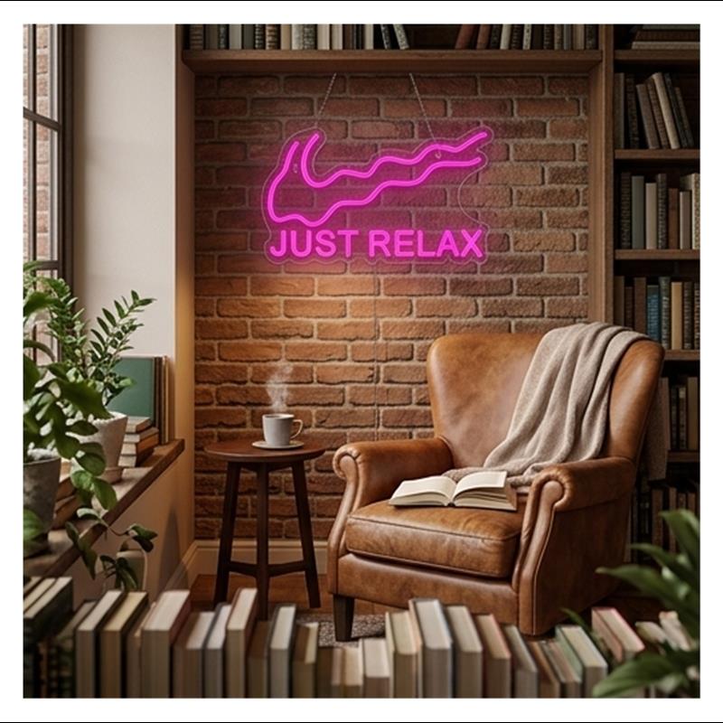 Just Relax Neon Sign Light For - Home Gym Yoga Room recension och pris