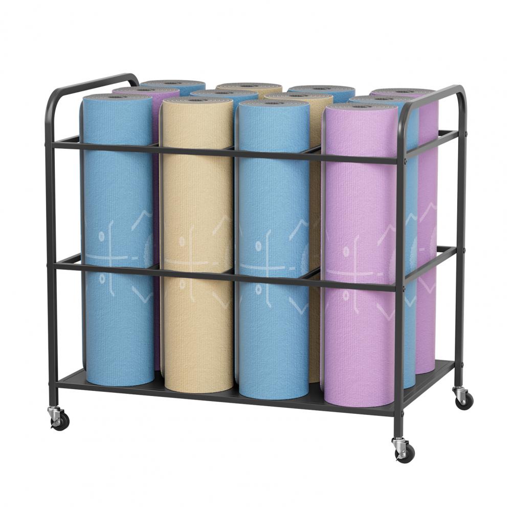 Yoga Mat Storage Rack with Whe - Home Gym Yoga Mat Storage recension och pris