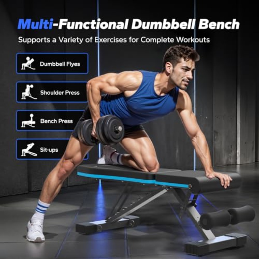 Foldable Weight Bench for Home - Home Gym With Leg Press recension och pris