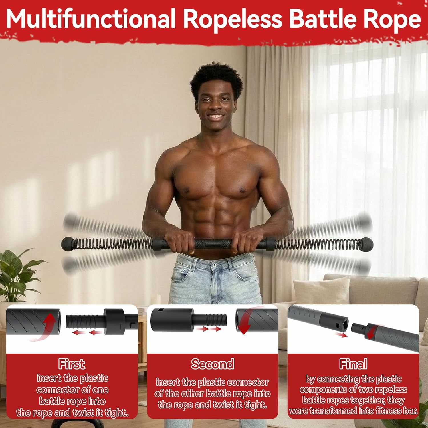 2-in-1 Upgraded Cordless Battl - Home Gym Portable recension och pris