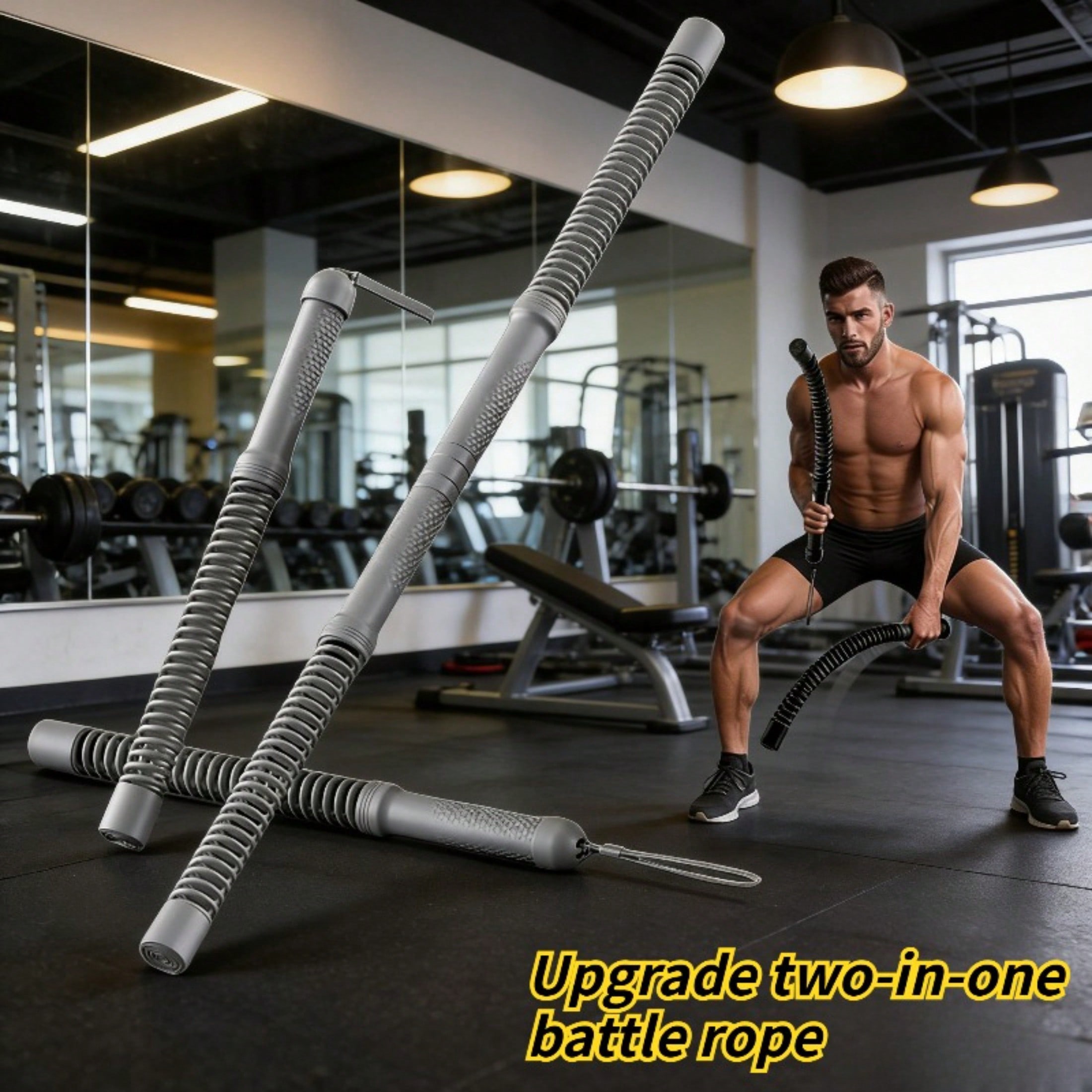 2-in-1 Upgraded Cordless Battl - Home Gym Portable recension och pris