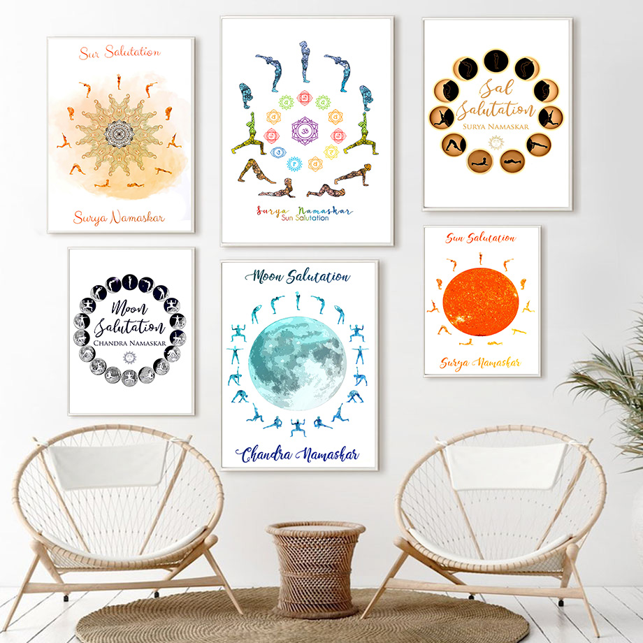 Yoga Pose Sun Moon Salutation  - Home Gym Yoga Room recension och pris